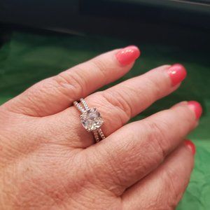 Solitaire Bella Luce 4.25 ctw Rhodium over Sterling Size 12